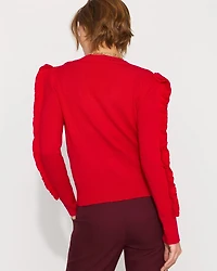 Ruffle Sleeve Pullover Sweater