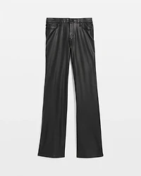 Coated Denim High Rise Wide Leg Jean