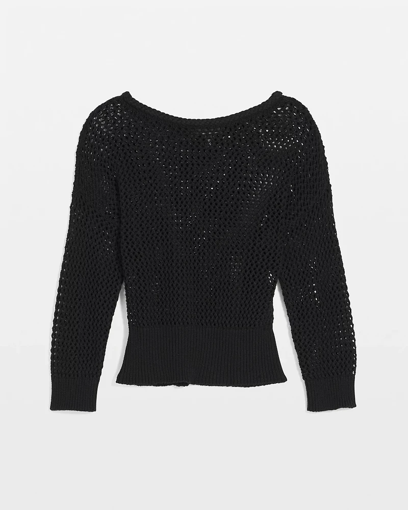 Pointelle Open Stitch Pullover