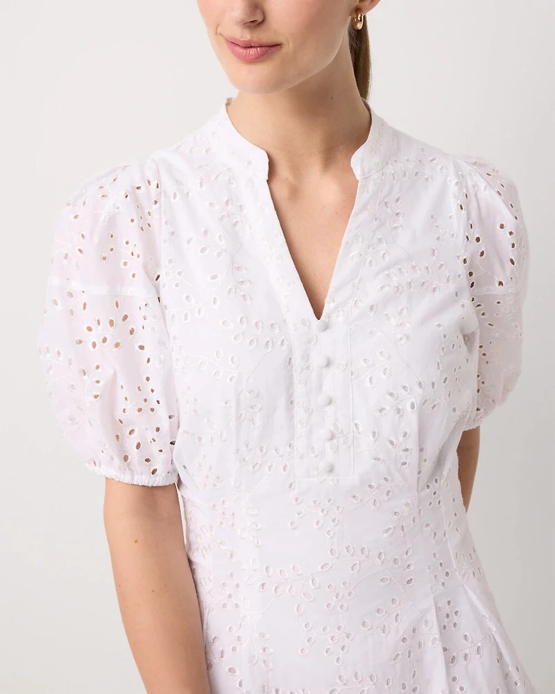 Eyelet Cotton Mini Dress