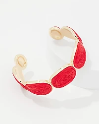 Red Raffia + Gold Cuff