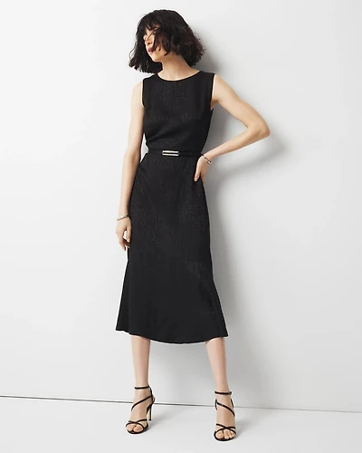 Animal-Print Jacquard Midi Dress