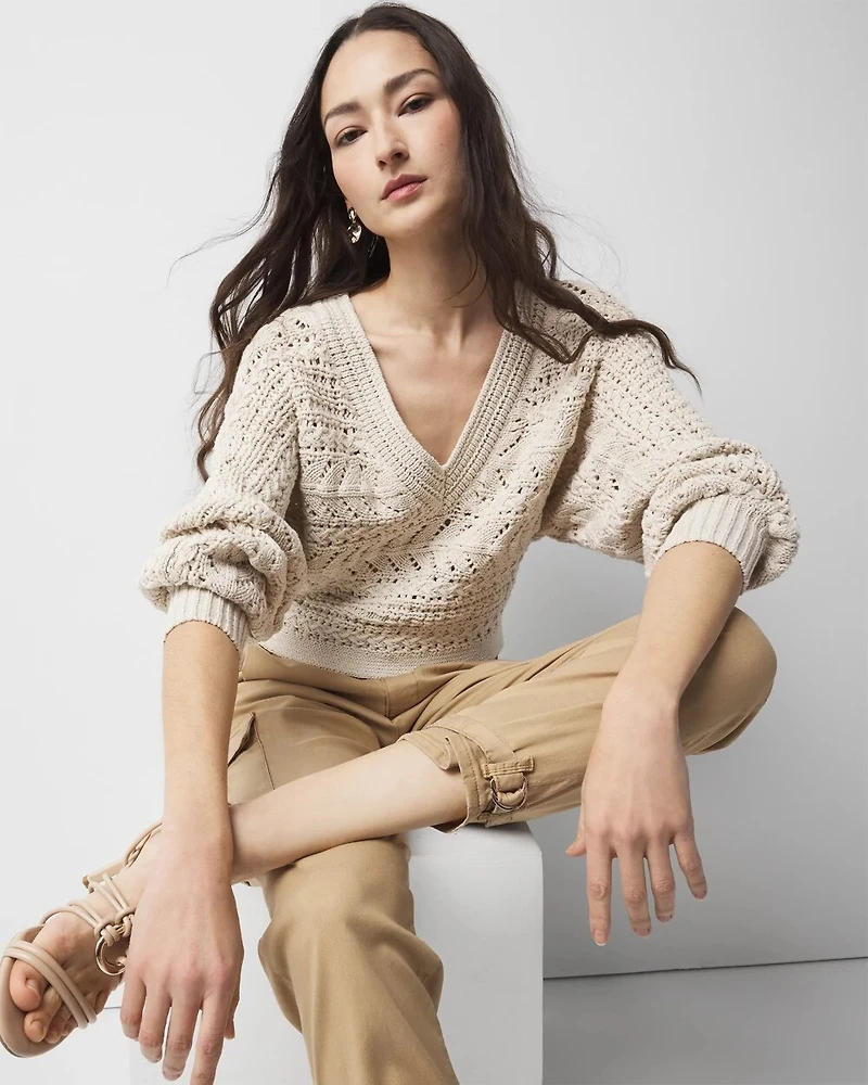 Chunky Knit Dolman Pullover Sweater