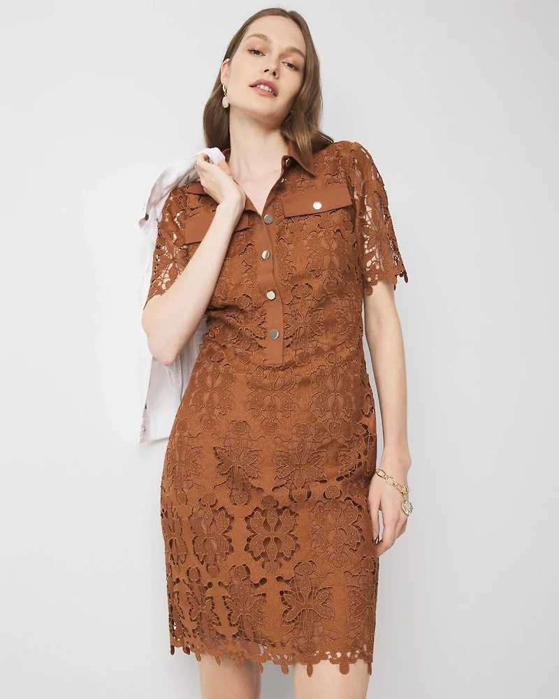 Lace Shirt Dress