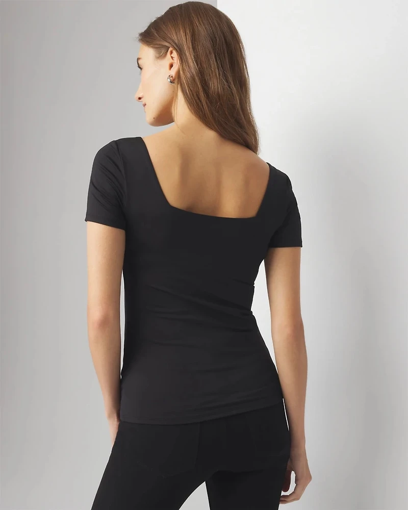 WHBMFORME™ Short Sleeve Square Neck Top