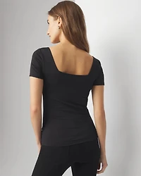 WHBMFORME™ Short Sleeve Square Neck Top