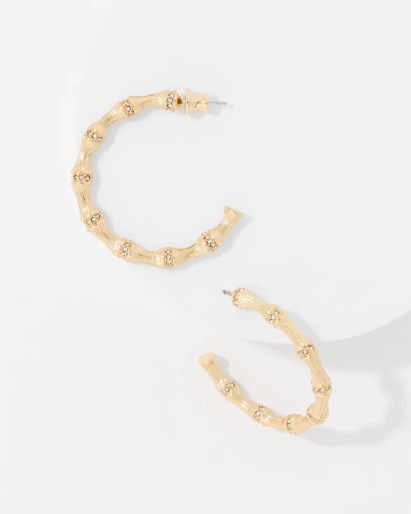 Textured Bamboo Hoop Earrings