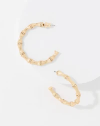 Textured Bamboo Hoop Earrings