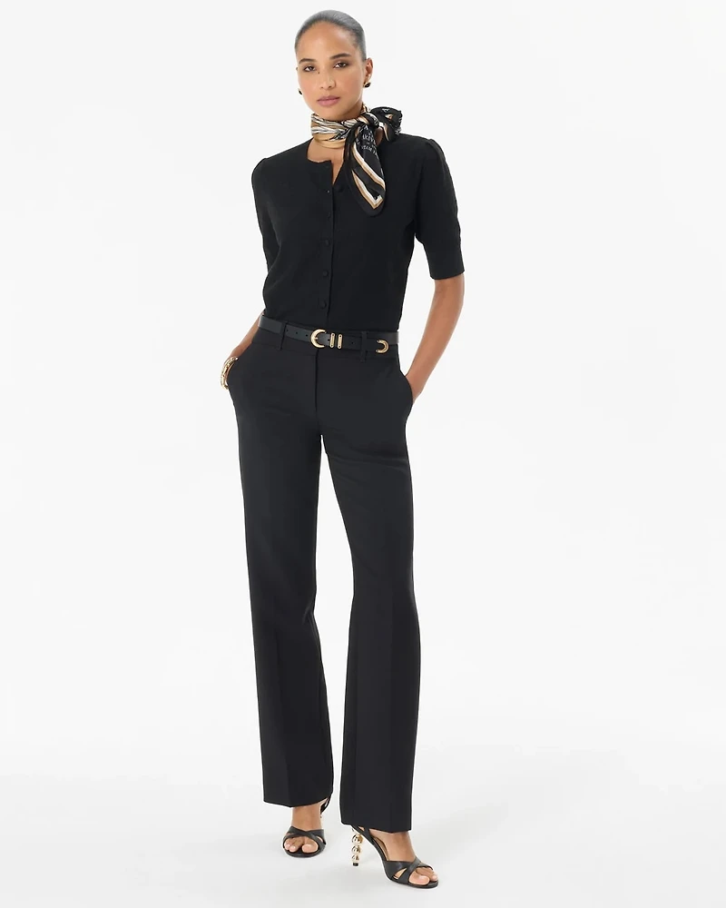 Elbow Sleeve Button Front Cardigan
