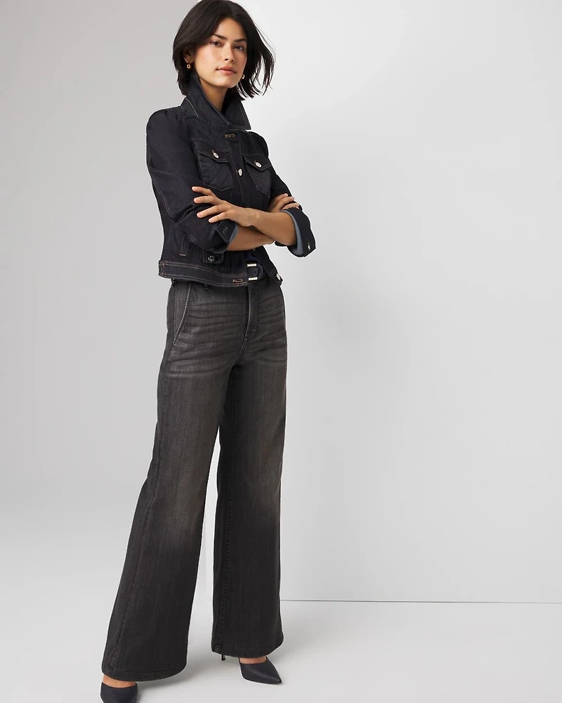 Petite Quilted Jean Jacket