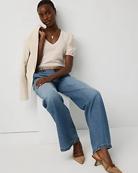 Satin Sleeve Knit Tee