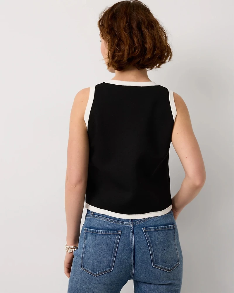 Petite Long Sleeve Soft Shirt with Piping