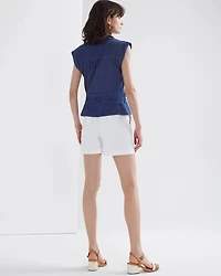 Short Sleeve Cross Front Shirt