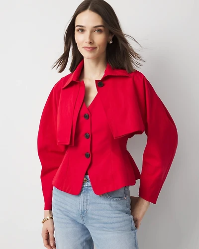 Petite Vest + Cropped Trench Topper