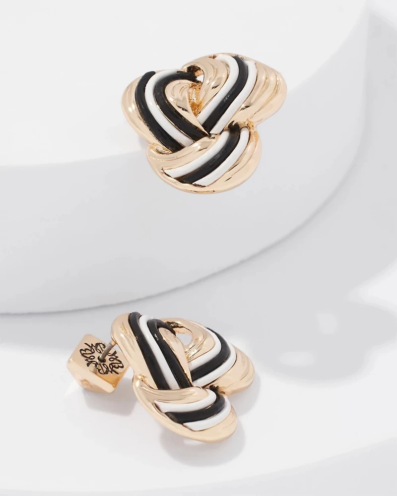 Braided Gold Corded Inlay Earrings