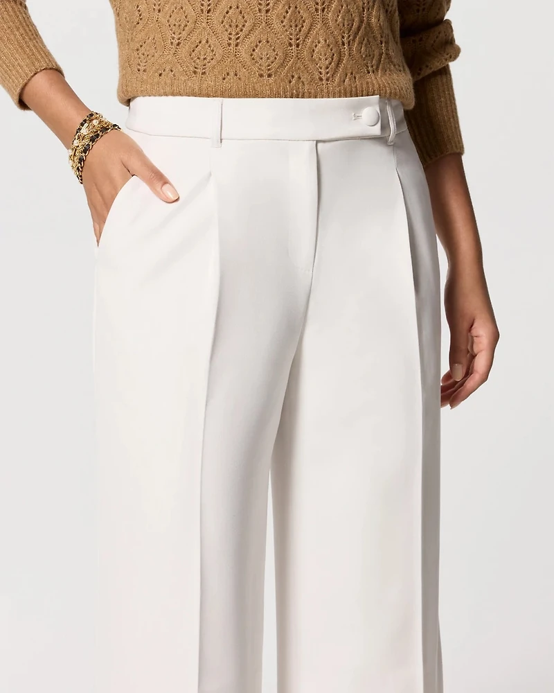 Crepe Pleated Wide Leg Pant