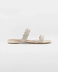Mixed Metal Flat Sandal