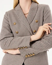 Houndstooth Double-Breasted Blazer