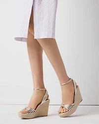 Gold + Silver High Heel Wedge