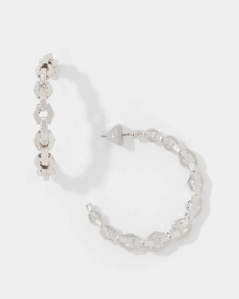 Geometric Links Hoop Earrings