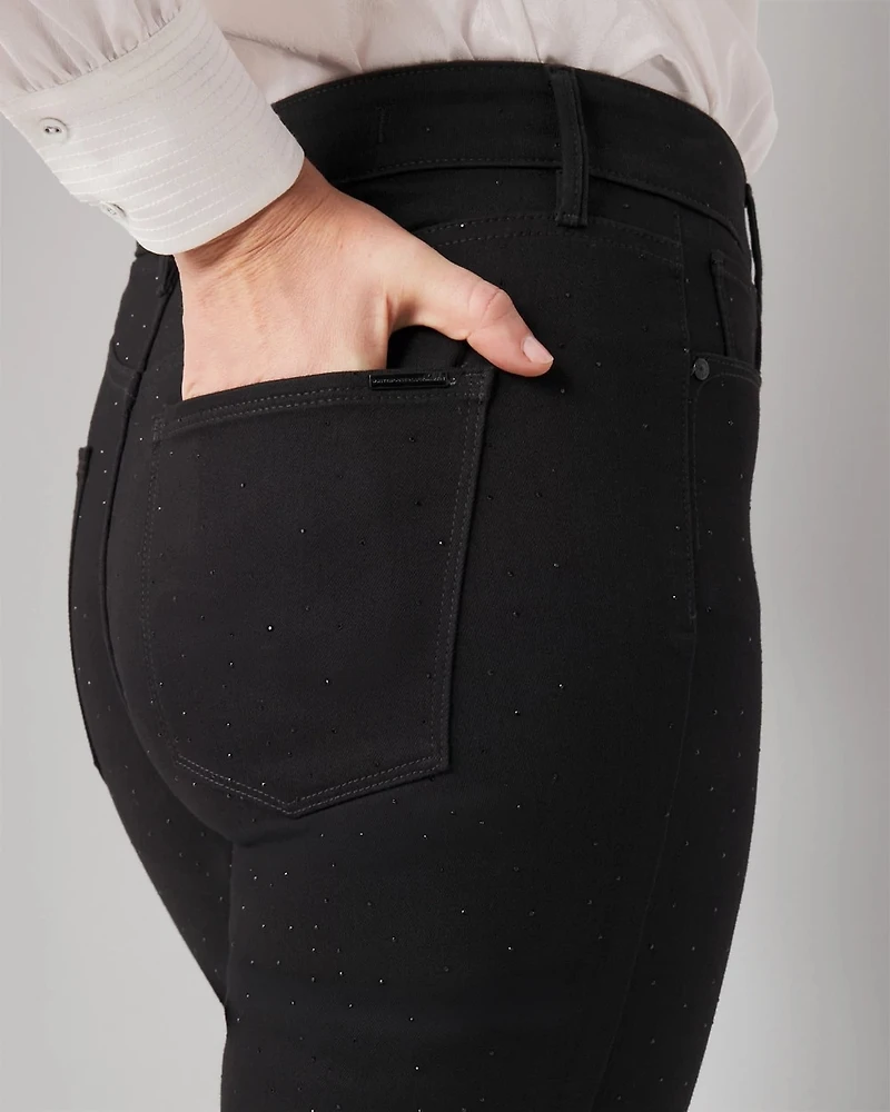 Curvy High-Rise Sculpt Embellished Skinny Flare Jeans
