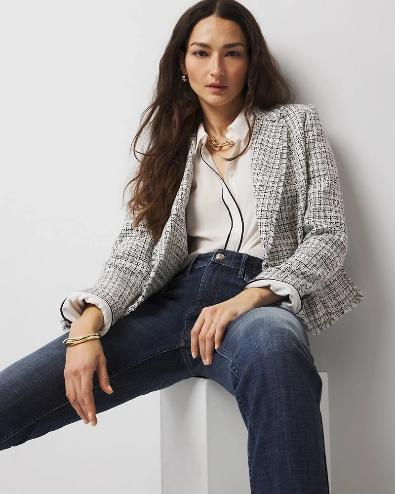 Petite Cropped Tweed Jacket