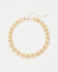 Quilted Metal Statement Necklace