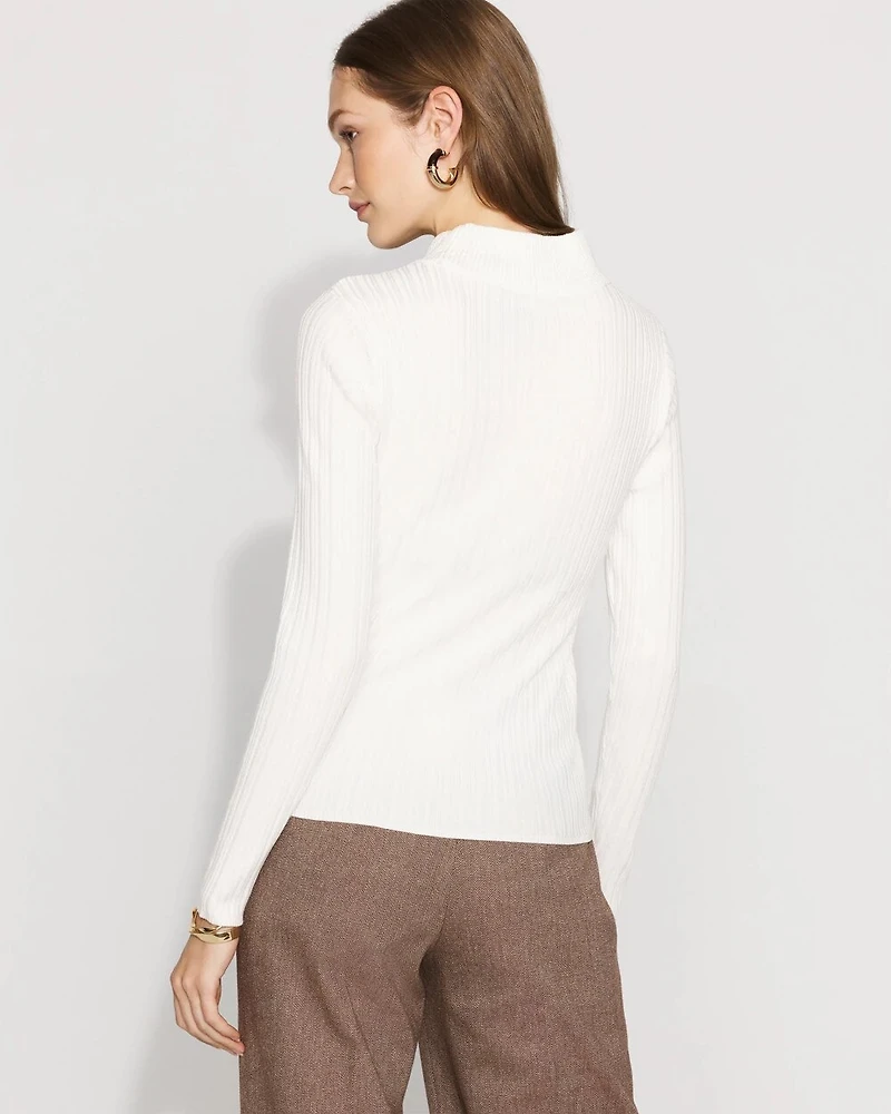 Essential Mock Neck Rib Sweater