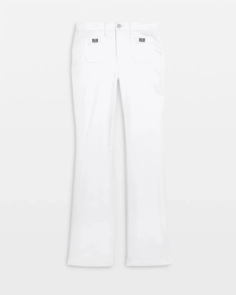 High-Rise Turnlock Skinny Flare Jeans