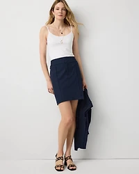 Denim-Look Tailored Pencil Skirt