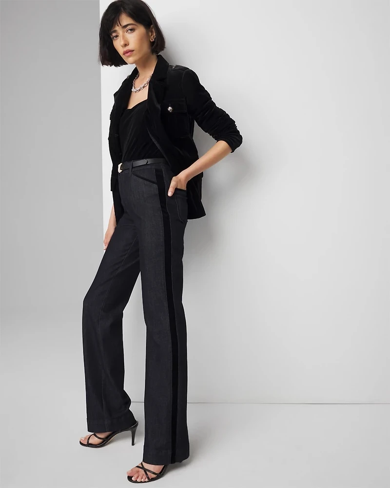 Extra High-Rise Sculpt Velvet Trim Trouser Jean
