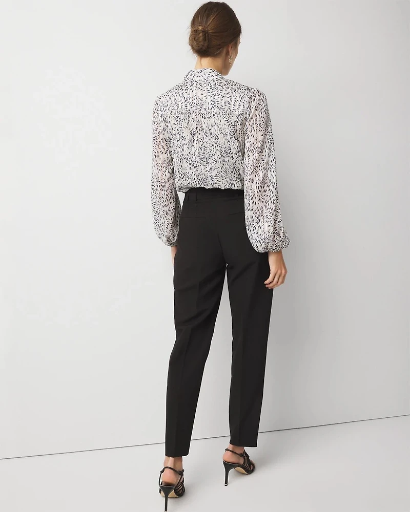 High-Rise Belted Tapered Ankle Pant