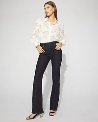 Lace Shirt with Scalloped Hem