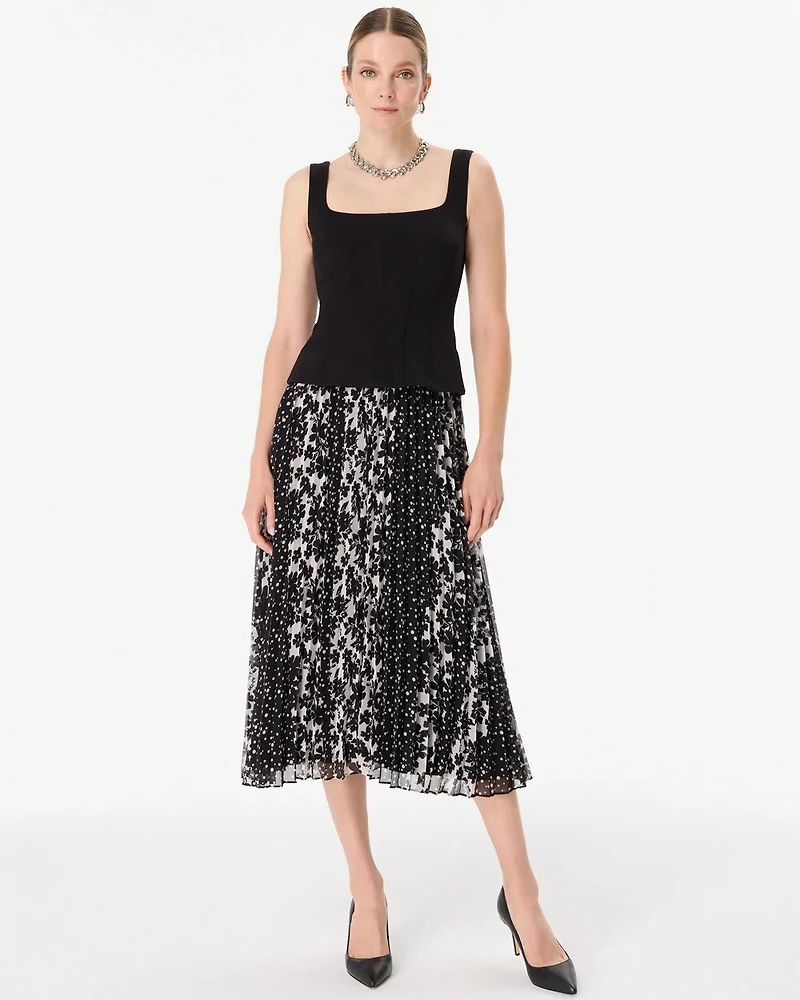 Bustier Pleated Midi Dress