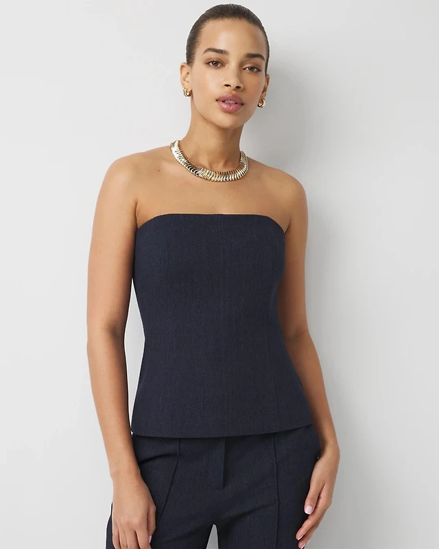 Denim-Look Bustier