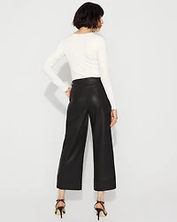 Faux Leather Wide Leg Crop