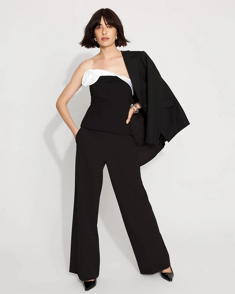 Floral Applique Ponte Bustier