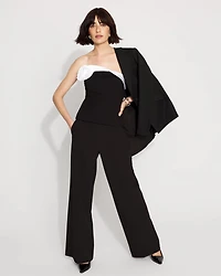 Floral Applique Ponte Bustier