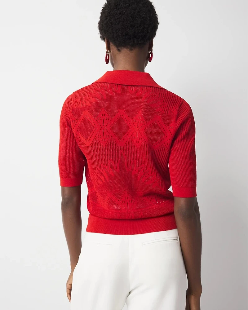 Pointelle Cardigan Sweater