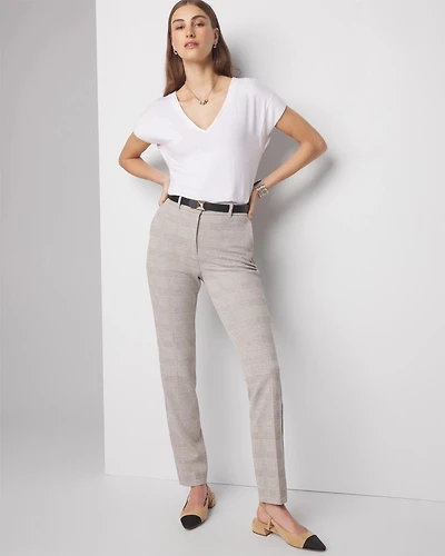 WHBM® Elle Slim Ankle Plaid Pant