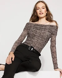 Off-The-Shoulder Mesh Top