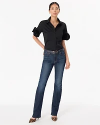 Rosette Sleeve Poplin Shirt