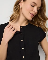 Short Sleeve Button Front Cardigan