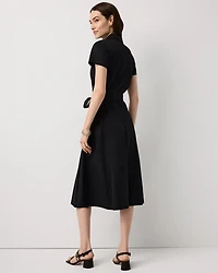 Half-Zip Poplin Shirt Dress