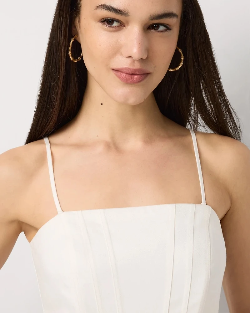 Tie-Waist Peplum Bustier
