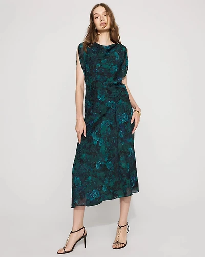 Flutter Sleeve Floral Slip Dress