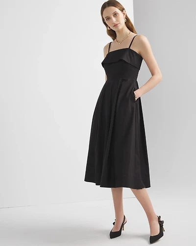 Cotton Poplin Midi Dress