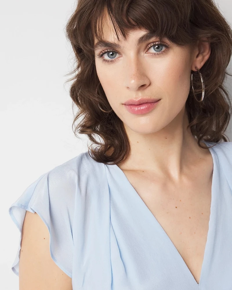 Petite Ruched Midi Dress