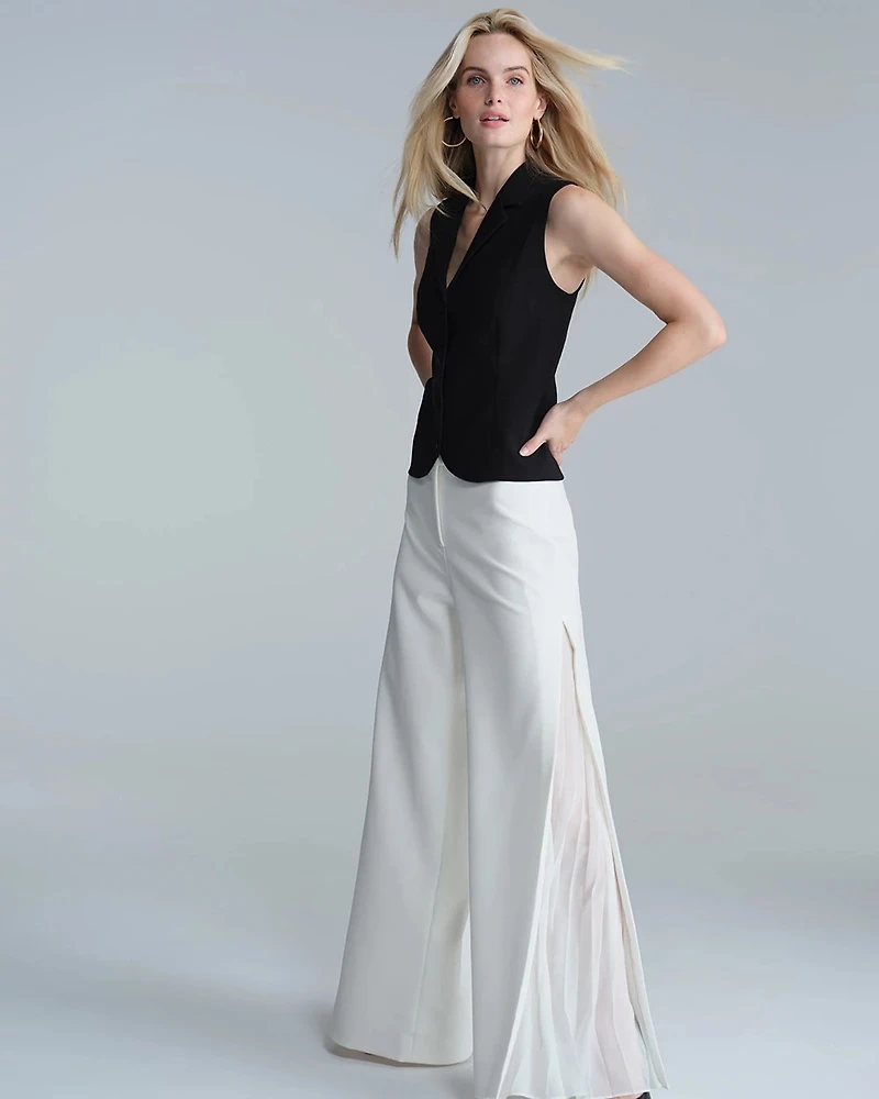 Chiffon Inset Ultra Wide Leg Pant