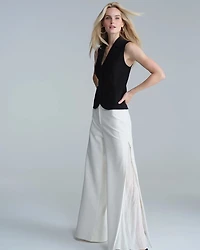 Chiffon Inset Ultra Wide Leg Pant